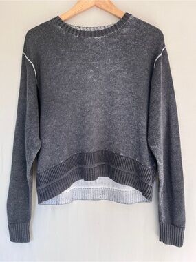 lululemon Hazy Days Sweater Cashmere Blend Washed Charcoal Alpine White
